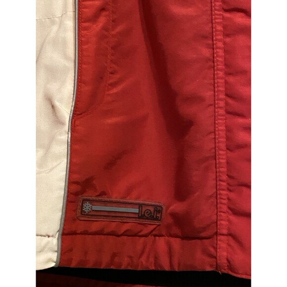 Vtg Y2K Lei Jacket Womens L Red White Ski Snowboard Winter Coat Hoodie L.E.I - Picture 9 of 16